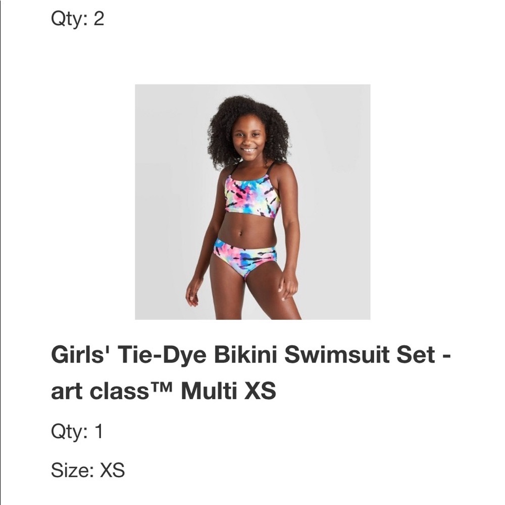 NWT!!! Girls tie-dye two-piece bikini set - XS 4/5